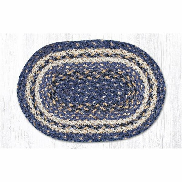 Capitol Importing Co Deep Blue Miniature Swatch Oval Rug, 10 x 15 in. 00-997